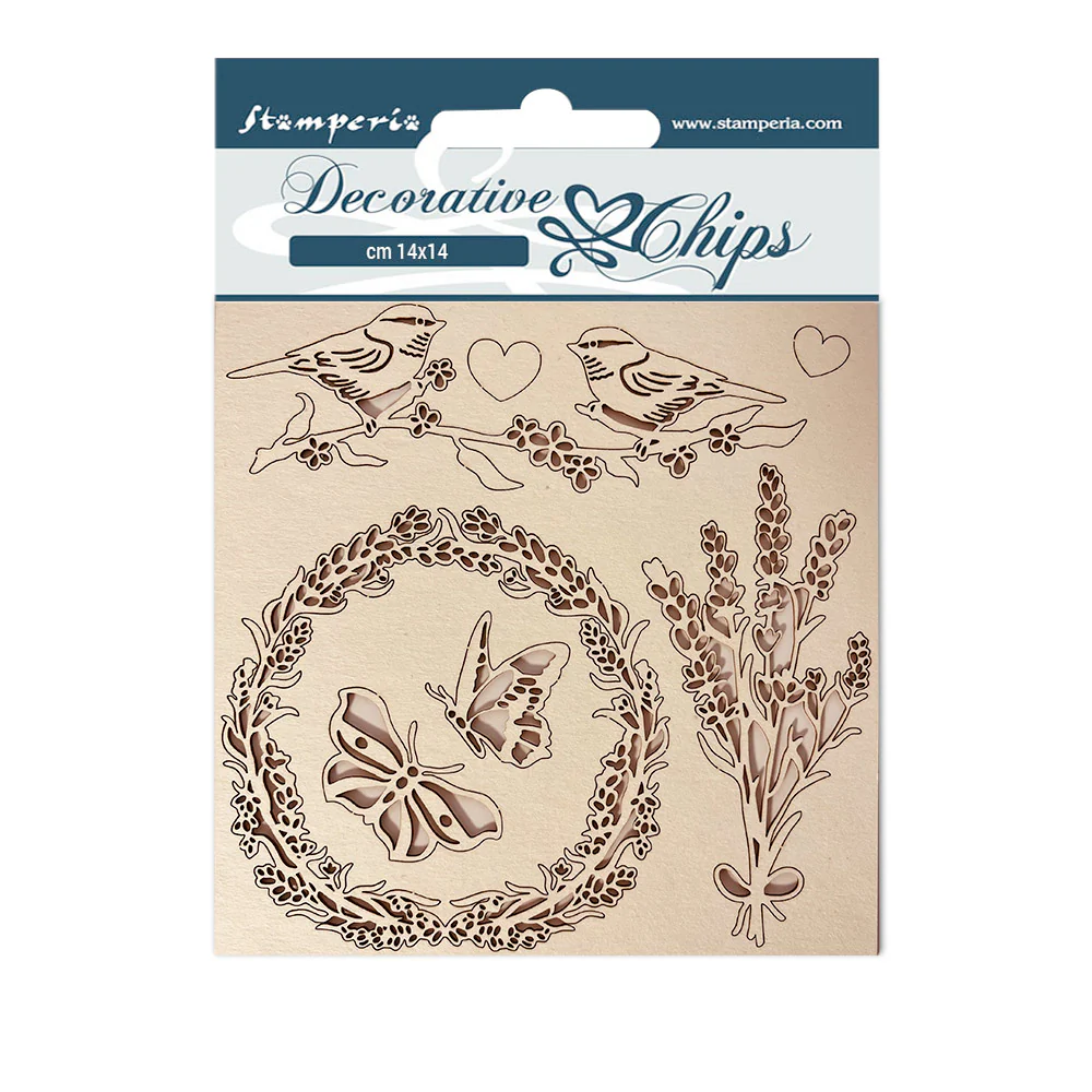 Stamperia 14x14 cm Decorative Chips Provence Garland And Birds