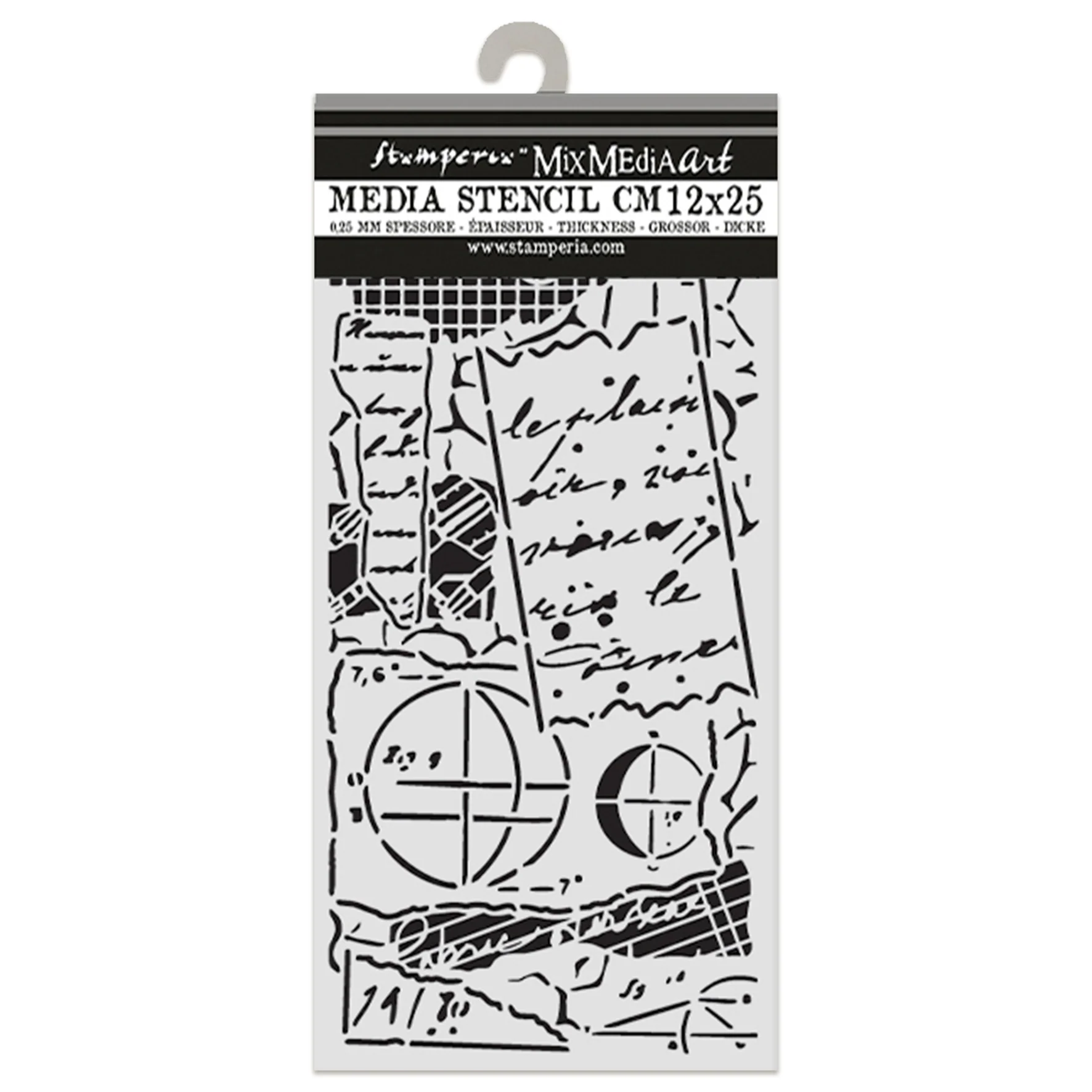 Stamperia A New Beginning Thick Stencil 12x25cm Notes