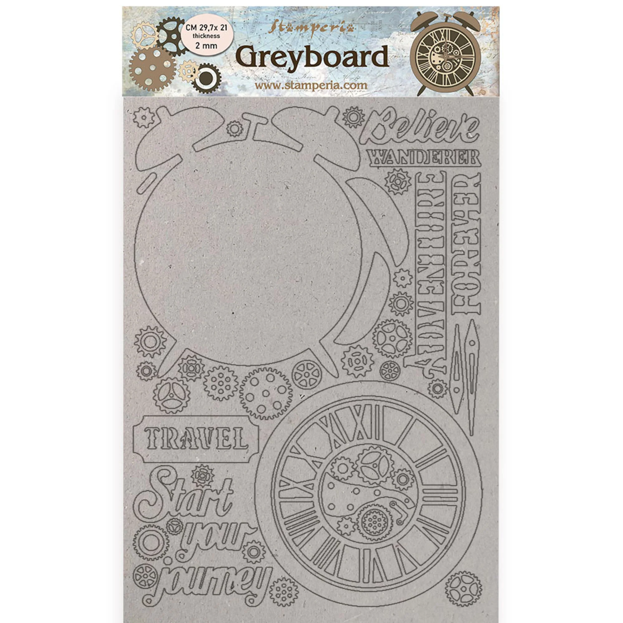 Stamperia A4 Greyboard 2 mm Lady Vagabond Lifestyle Alarm Clock