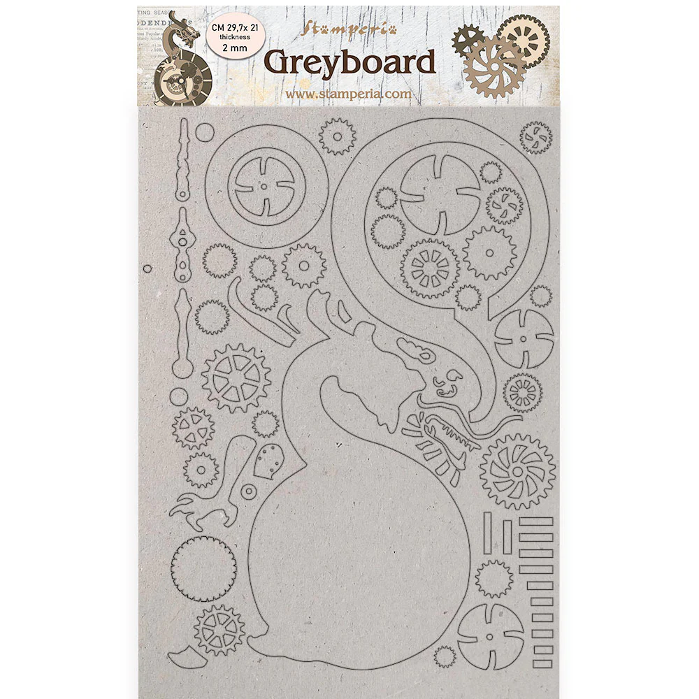 Stamperia A4 Greyboard 2 mm Sir Vagabond In Japan Dragon
