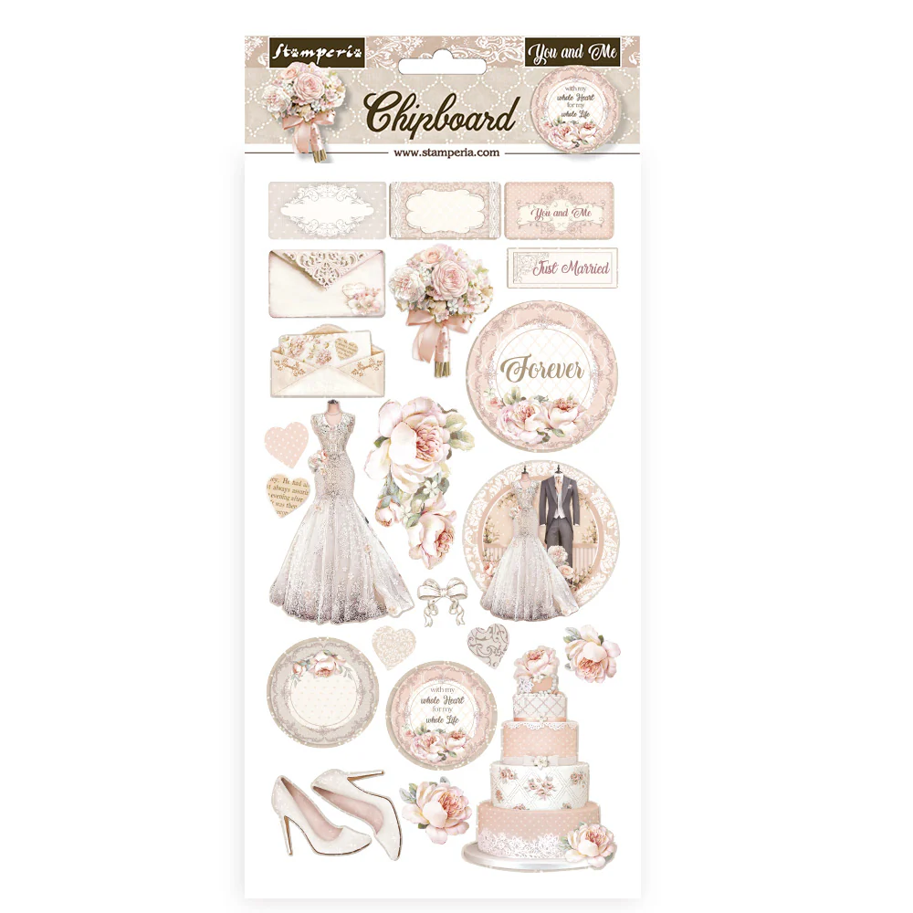 Stamperia Adhesive Shapes 15 x 30 cm You And Me