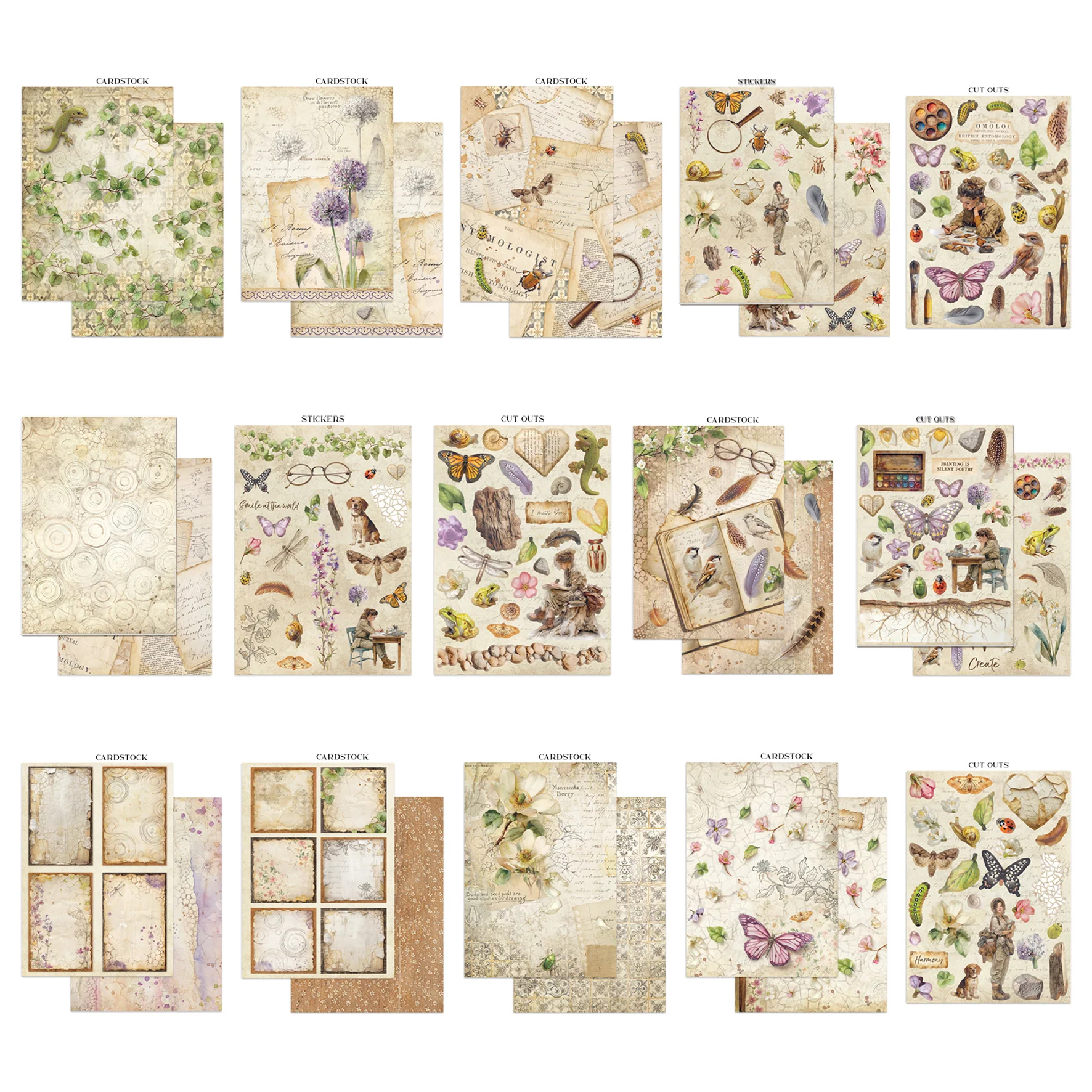 Stamperia All Around Junk Journal Stickers, Backgrounds, Cut-Outs - Image 2