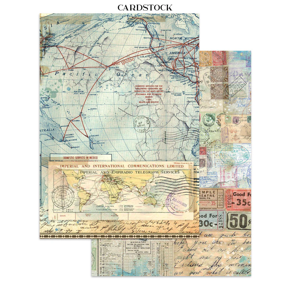 Stamperia Art of Travelling Junk Journal Stickers, Backgrounds, Cut-Outs - Image 12