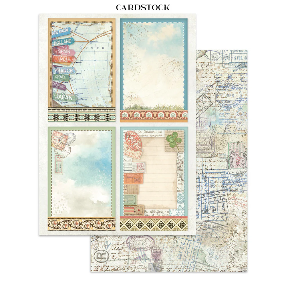 Stamperia Art of Travelling Junk Journal Stickers, Backgrounds, Cut-Outs - Image 17