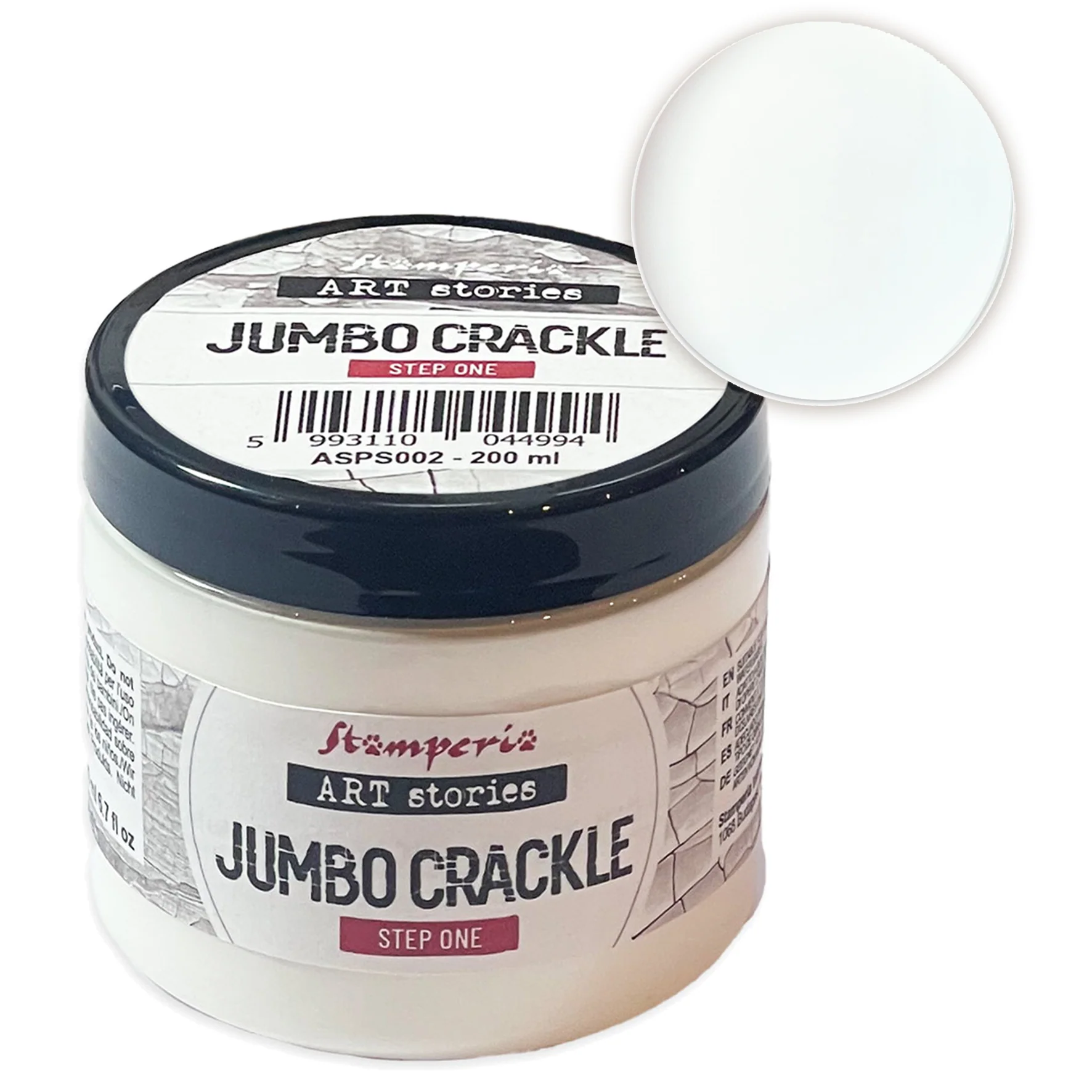 Stamperia Art Stories Texture Paste 200ml Jumbo Crackle Transparent Step 1