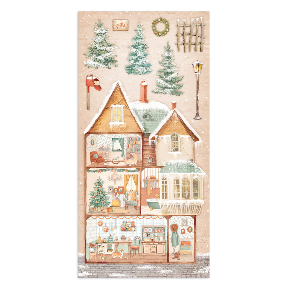 Stamperia Collectables 10 sheets 15x 30.5cm (6x12) All Around Christmas - Image 15