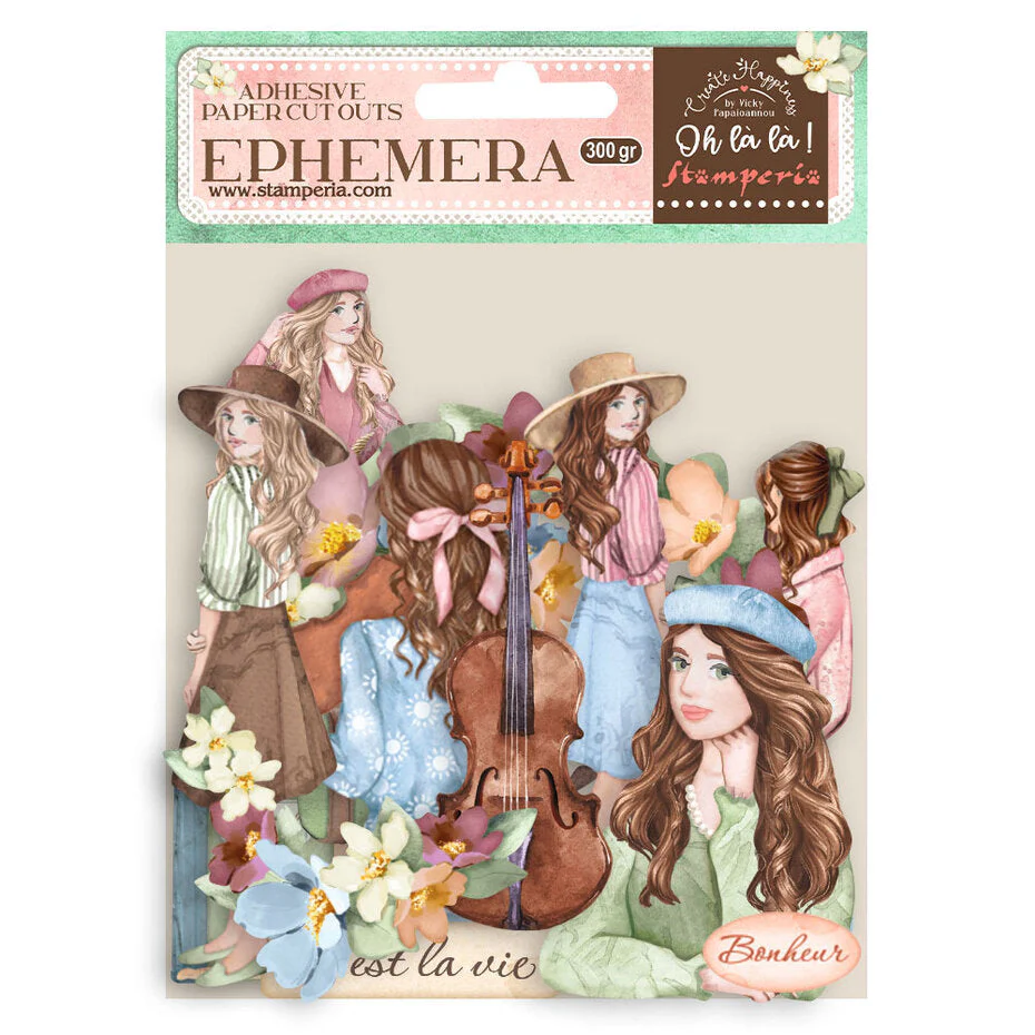 Stamperia Create Happiness Oh lá lá Girls and Flowers Ephemera