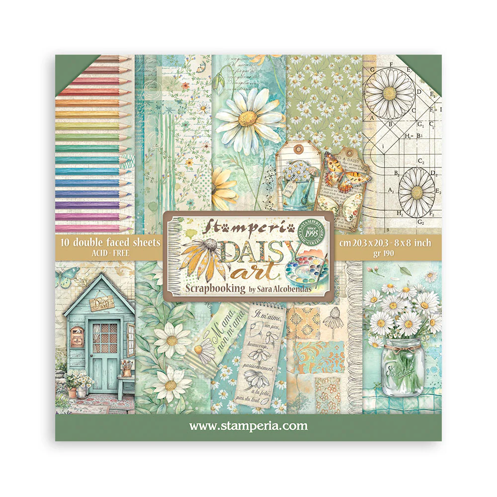 Stamperia Daisy Art 8x8 Inch Paper Pack