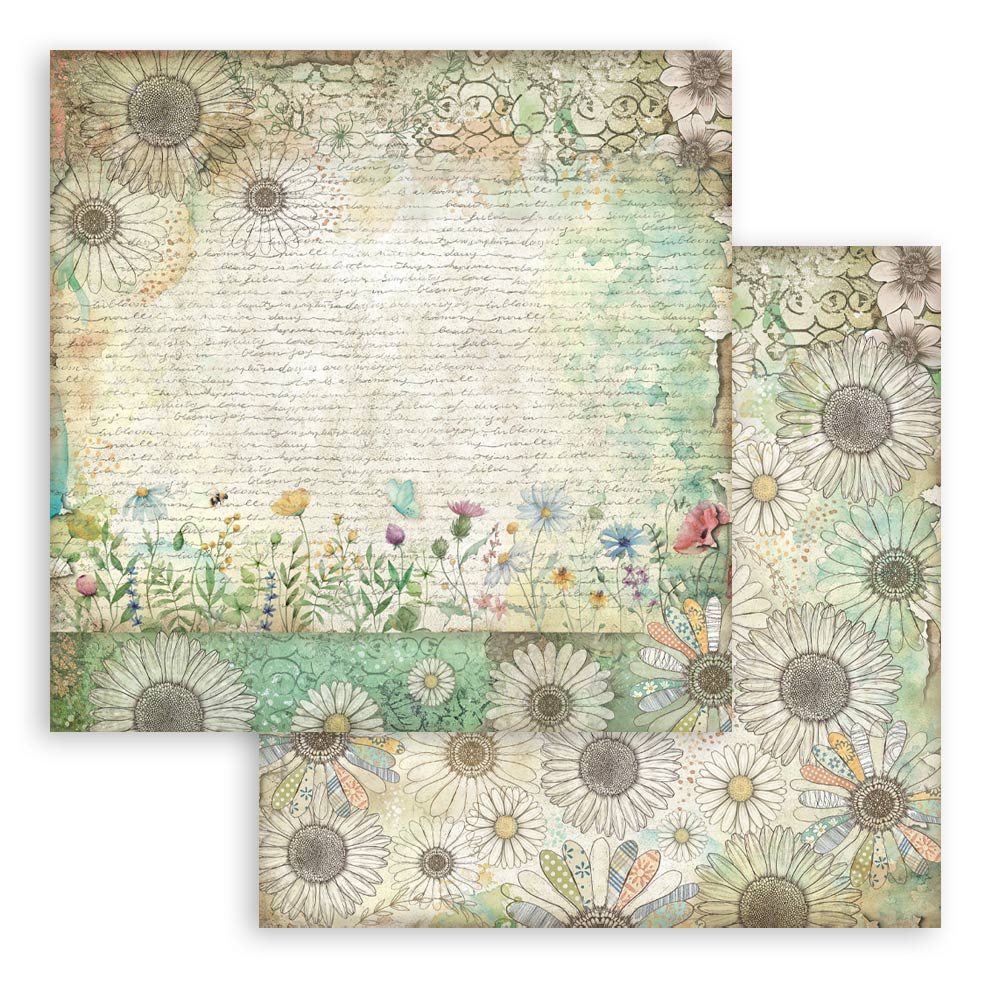 Stamperia Daisy Art 8x8 Inch Paper Pack - Image 6