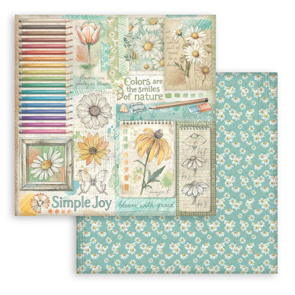 Stamperia Daisy Art 8x8 Inch Paper Pack - Image 8