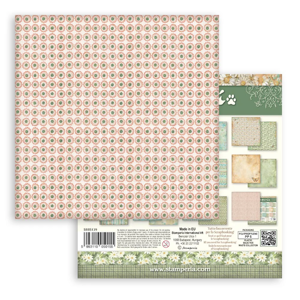 Stamperia Daisy Art 8x8 Inch Paper Pack Maxi Background Selection - Image 14