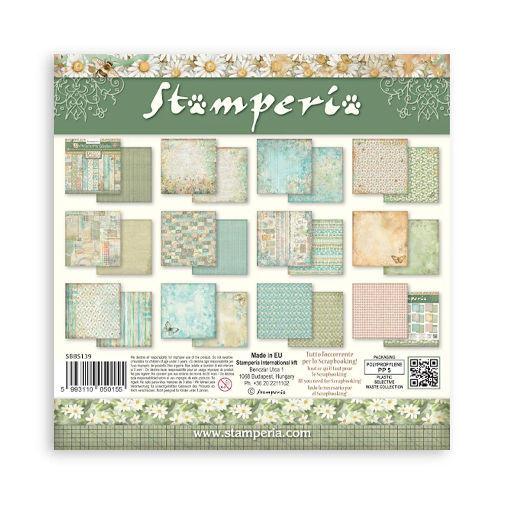Stamperia Daisy Art 8x8 Inch Paper Pack Maxi Background Selection - Image 2