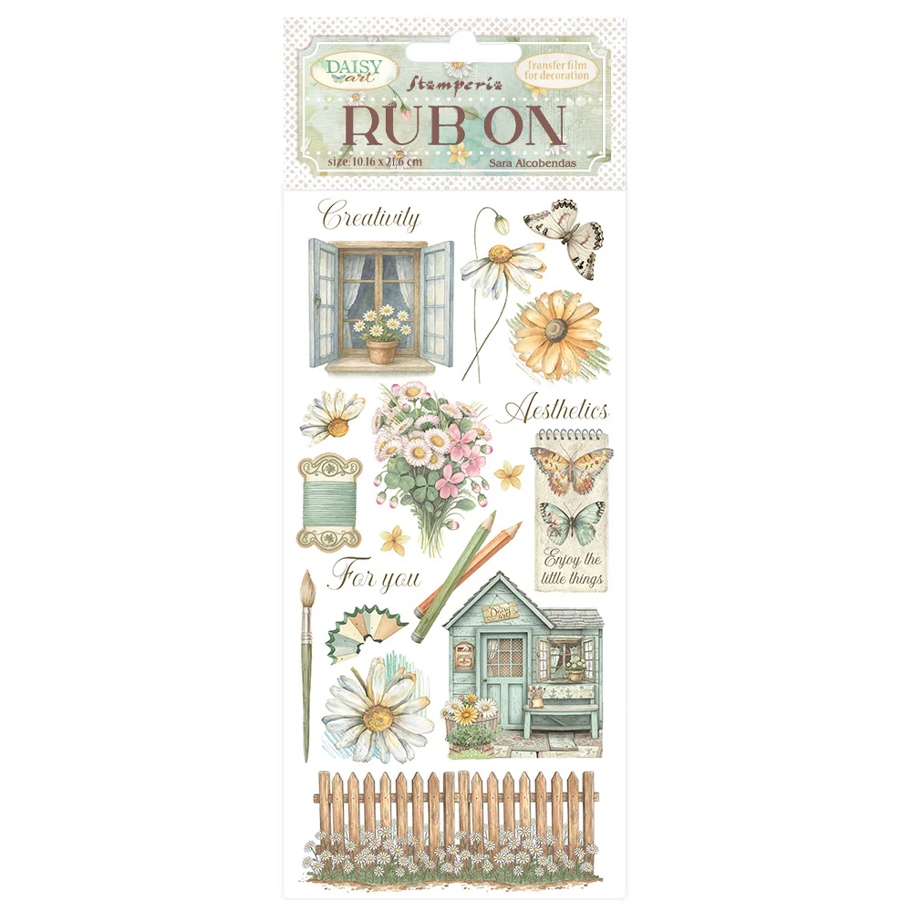 Stamperia Daisy Art Rub-On 10,16x21,6cm Cottage