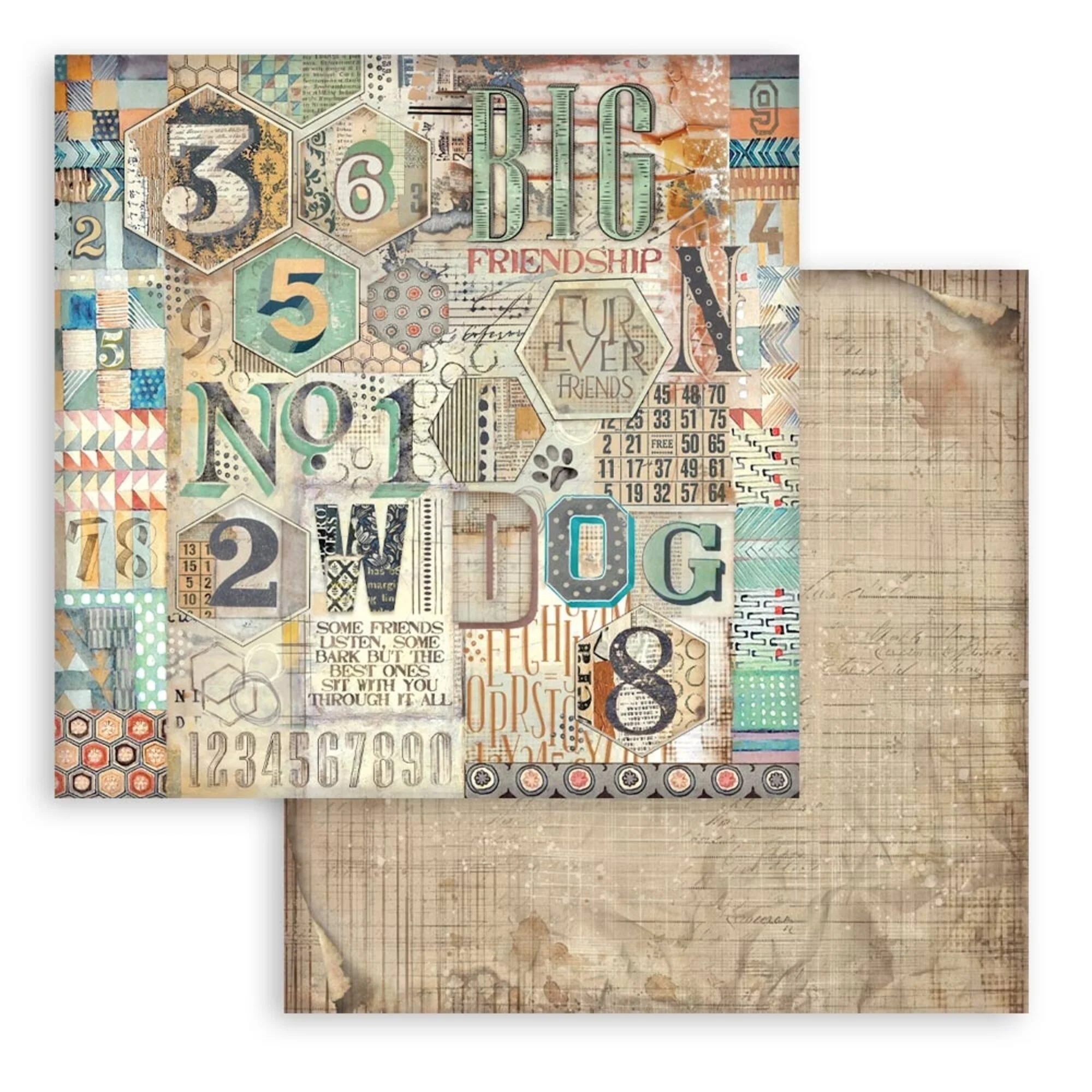 Stamperia Furry Friends 12x12 Inch Paper Pack Maxi Background Selection - Image 3