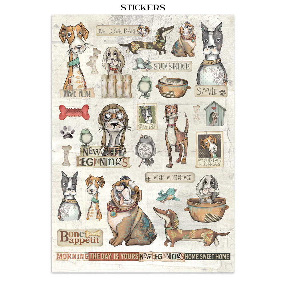 Stamperia Furry Friends Junk Journal Stickers, Backgrounds, Cut-Outs - Image 28