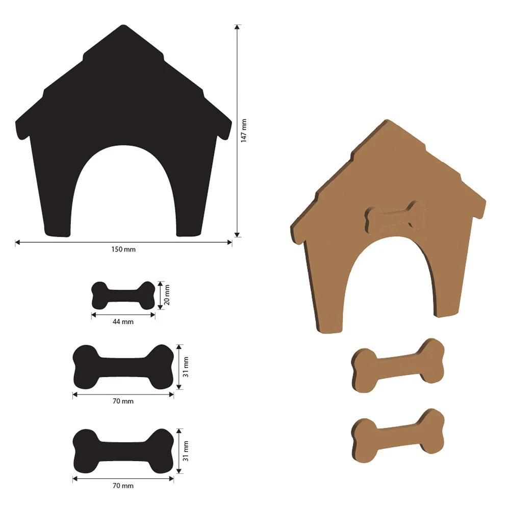 Stamperia Furry Friends MDF Crafty Shapes Blanks Doghouse and Bones - Image 2