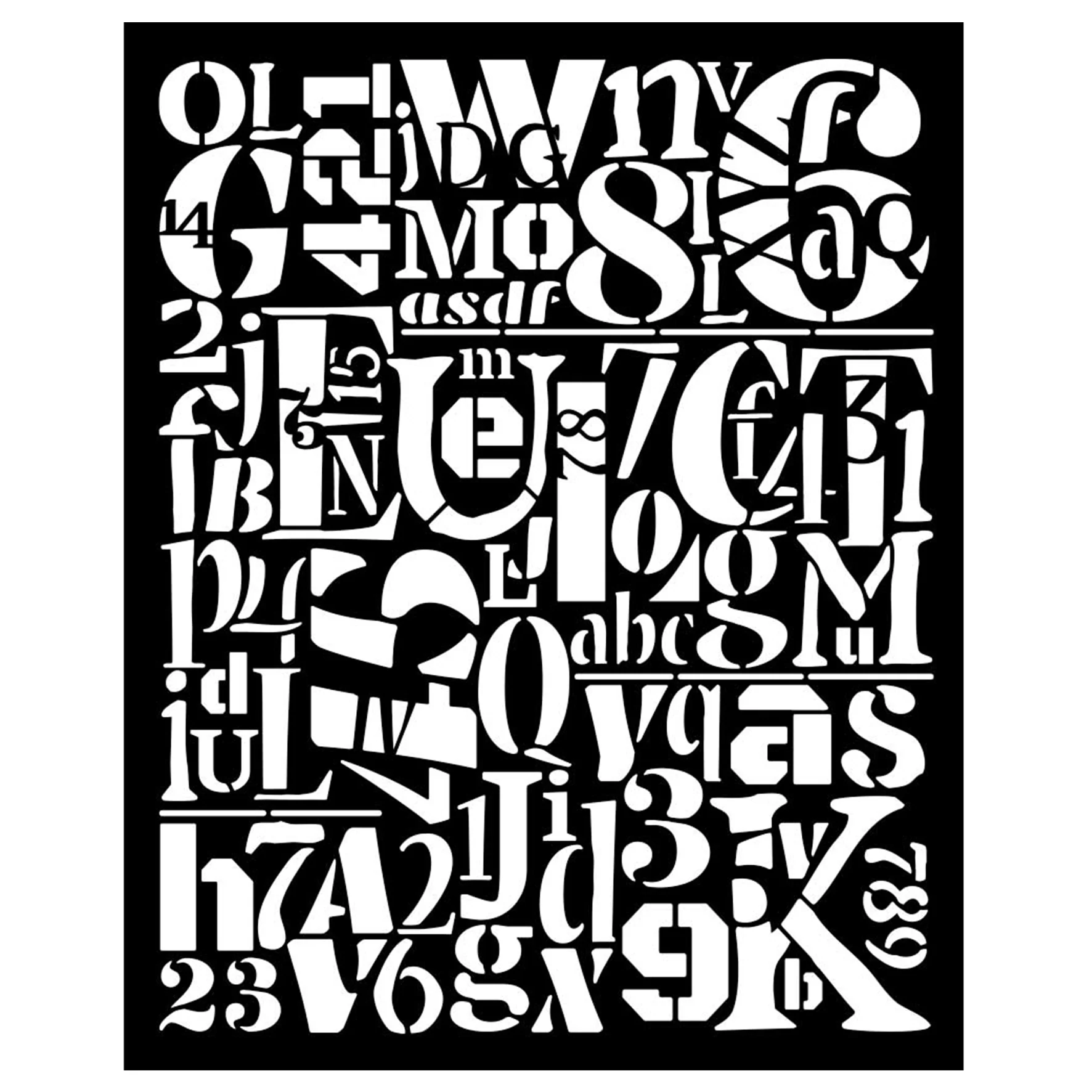 Stamperia Furry Friends Thick Stencil 20x25cm Numbers and Letters Pattern - Image 2