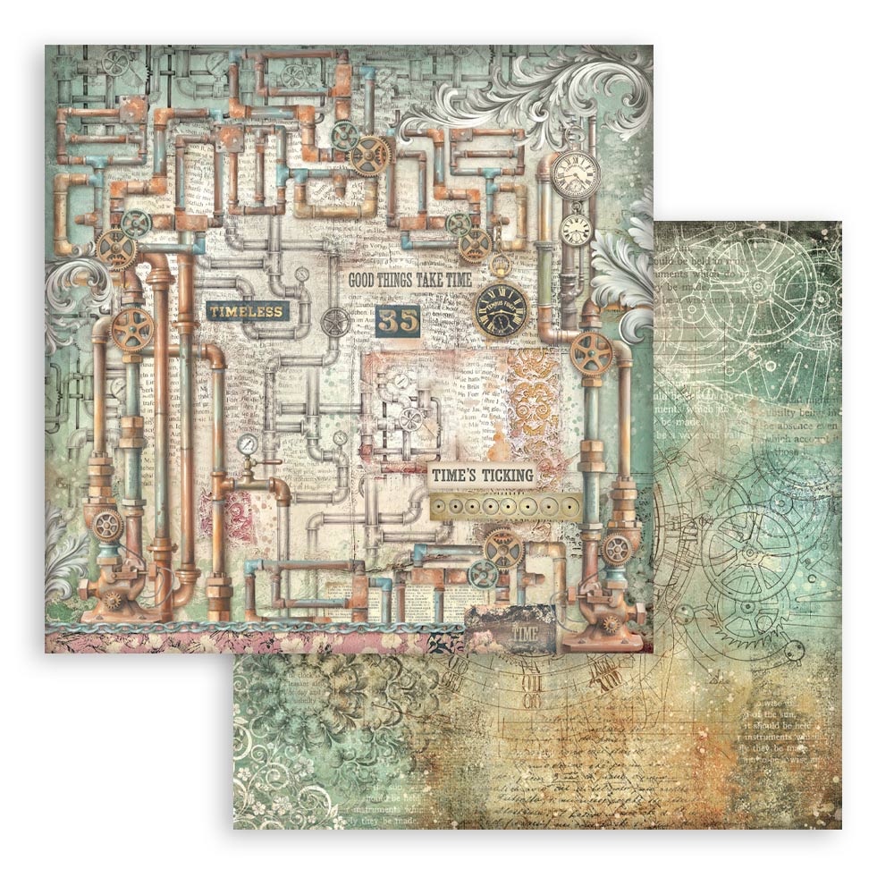 Stamperia Gardens of Time 12x12 Inch Paper Pack Maxi Background Selection (SBBL186) - Image 6