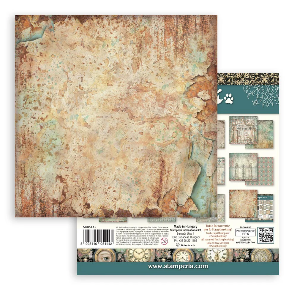Stamperia Gardens of Time 8x8 Inch Paper Pack Maxi Background Selection (SBBS142) - Image 14