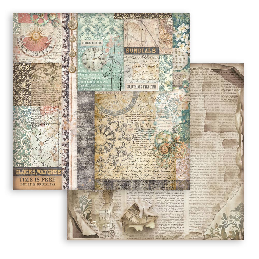 Stamperia Gardens of Time 8x8 Inch Paper Pack Maxi Background Selection (SBBS142) - Image 5