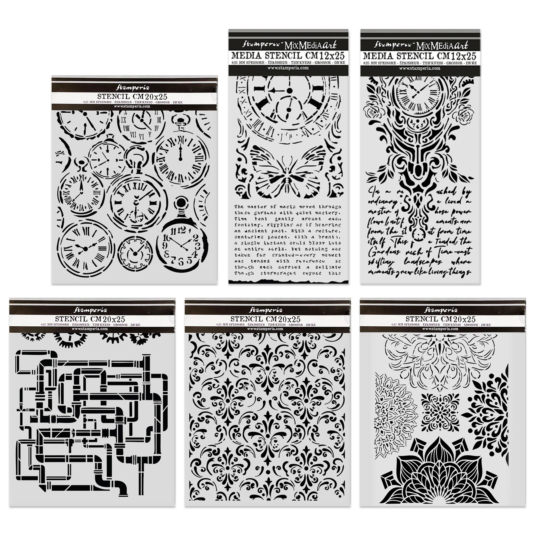 Stamperia Gardens of Time Thick Stencil Bundle