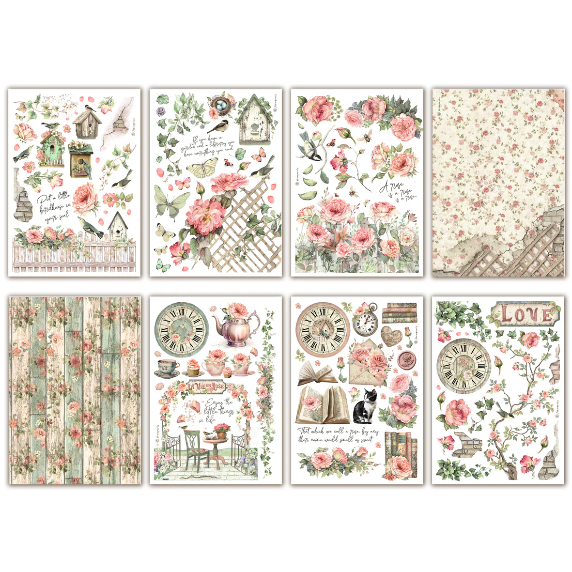 Stamperia House of Roses A5 Washi Pad (8pcs) - Image 2