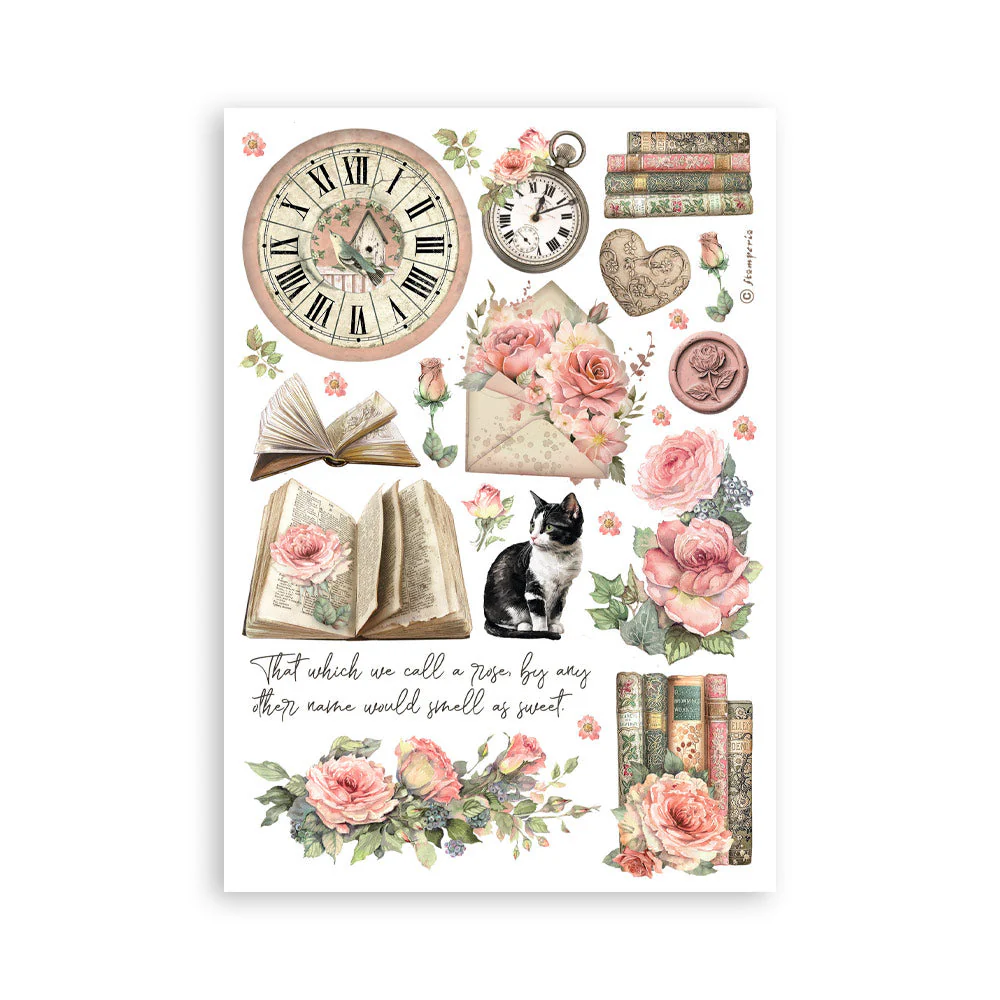 Stamperia House of Roses A5 Washi Pad (8pcs) - Image 8