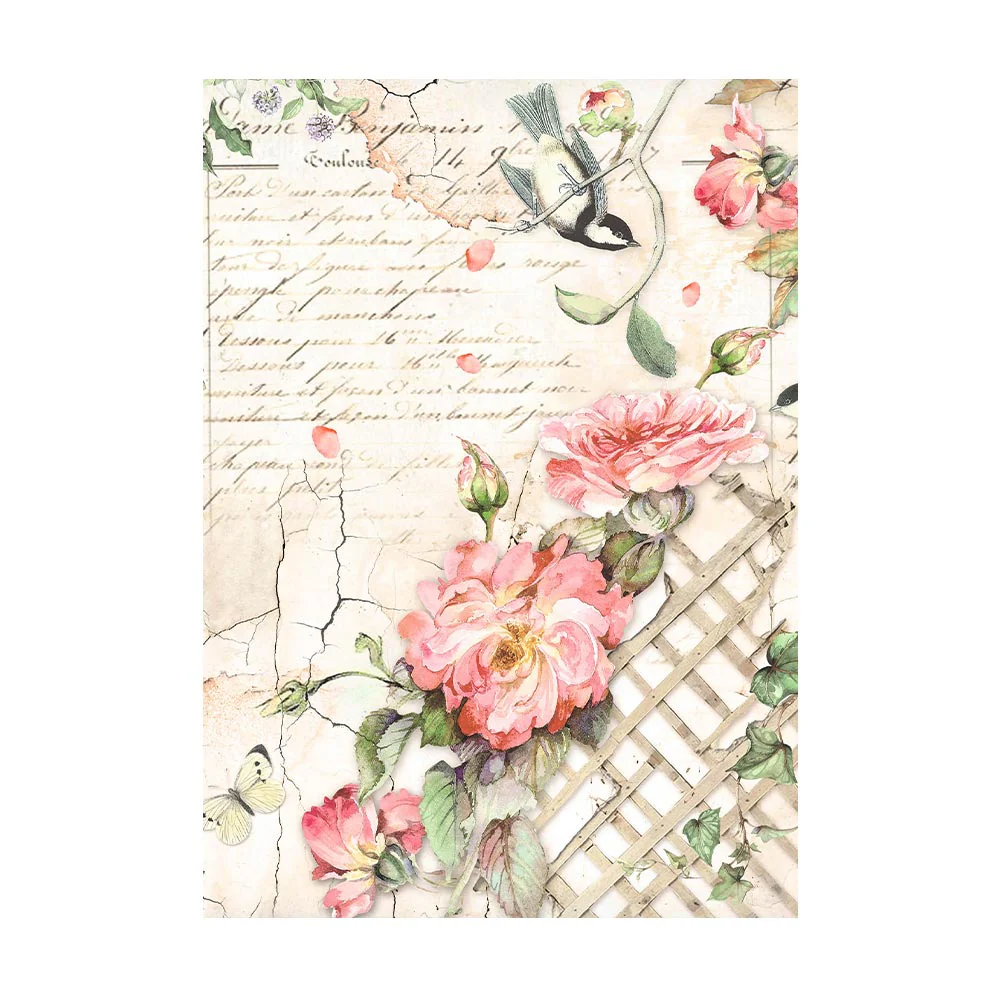 Stamperia House of Roses A6 Rice Paper Backgrounds (8pcs) - Image 6