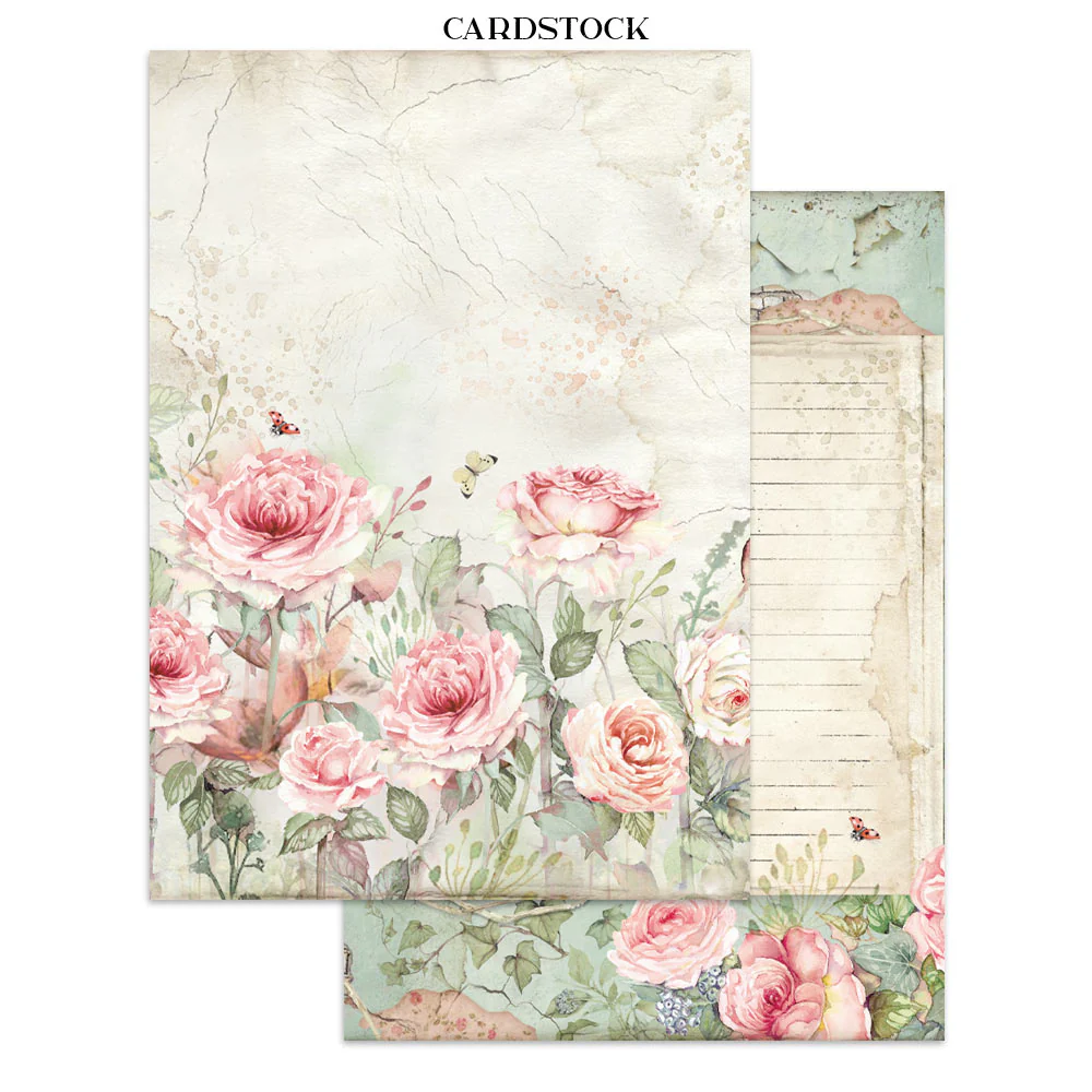 Stamperia House of Roses Junk Journal Stickers, Backgrounds, Cut-Outs (SBJK19) - Image 9