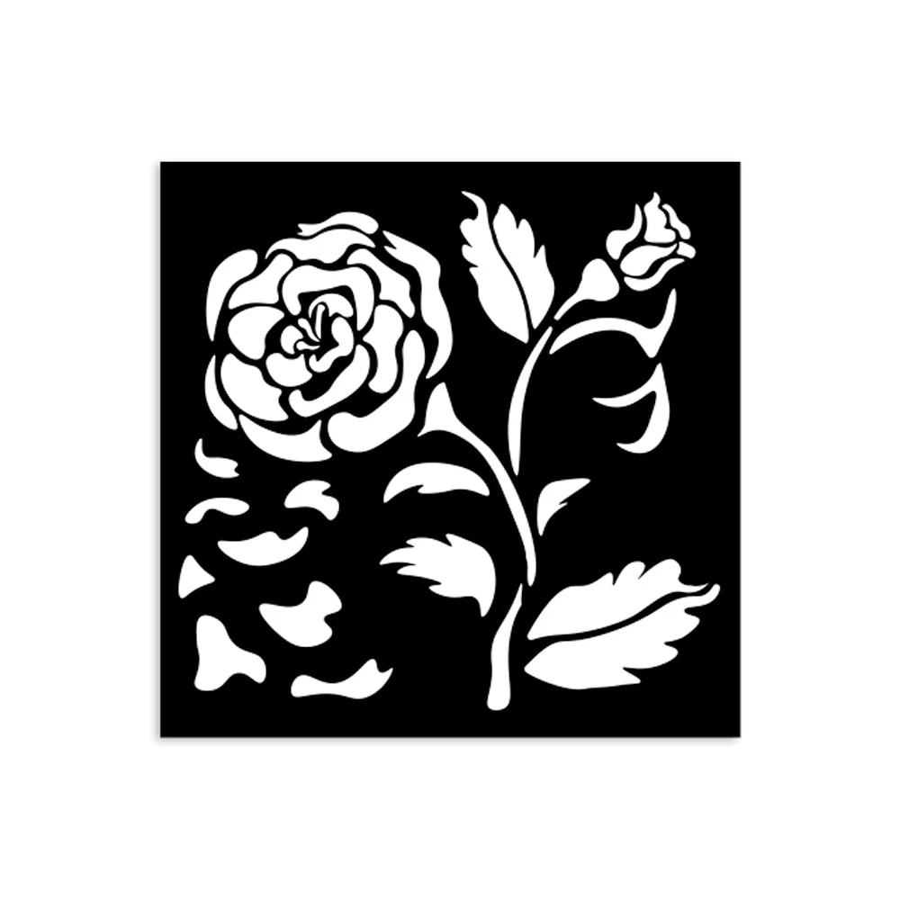 Stamperia House of Roses Thick Stencil 12x12cm Big Rose - Image 2