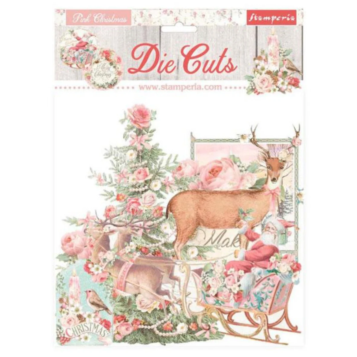 Stamperia Pink Christmas Die Cuts (43pcs)