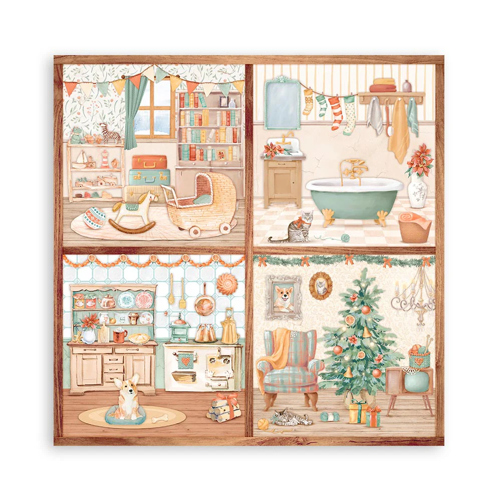 Stamperia Scrapbooking Pad 10 sheets 30.5 x 30.5 (12x12) All Around Christmas - Image 16