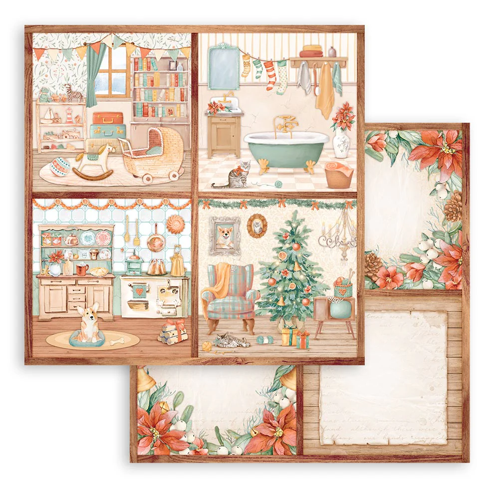 Stamperia Scrapbooking Pad 10 sheets 30.5 x 30.5 (12x12) All Around Christmas - Image 17