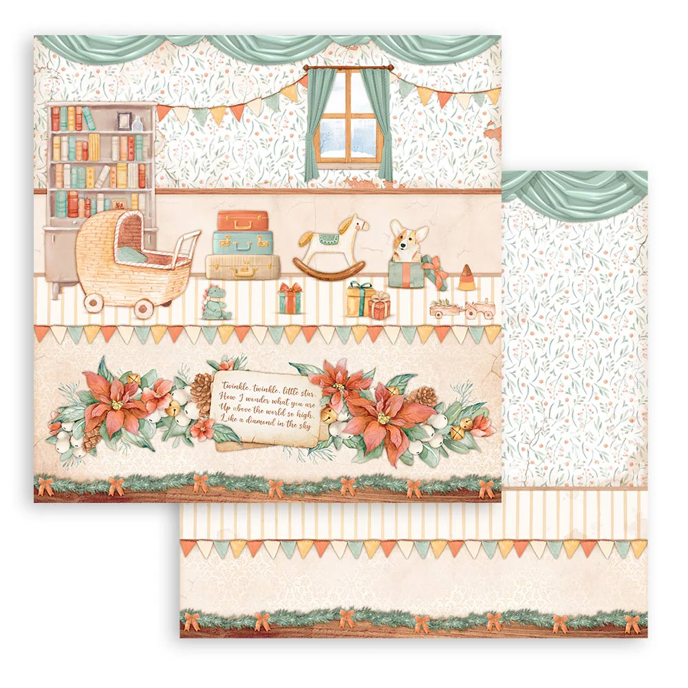 Stamperia Scrapbooking Pad 10 sheets 30.5 x 30.5 (12x12) All Around Christmas - Image 26