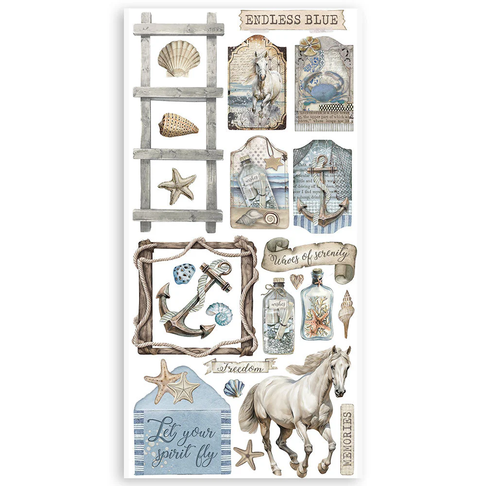 Stamperia Silent Sea 6x12 Inch Paper Cut-outs (4pcs) - Image 3