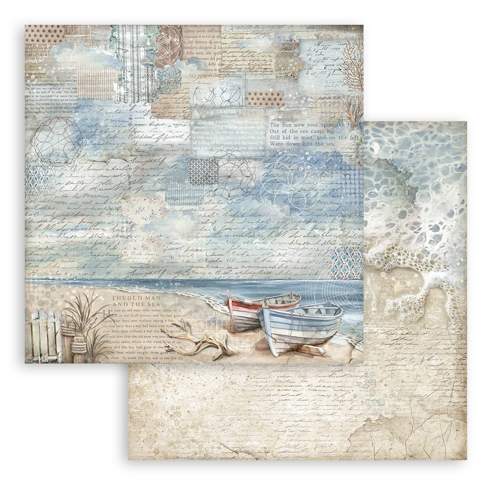 Stamperia Silent Sea 8x8 Inch Paper Pack Backgrounds Selection - Image 10