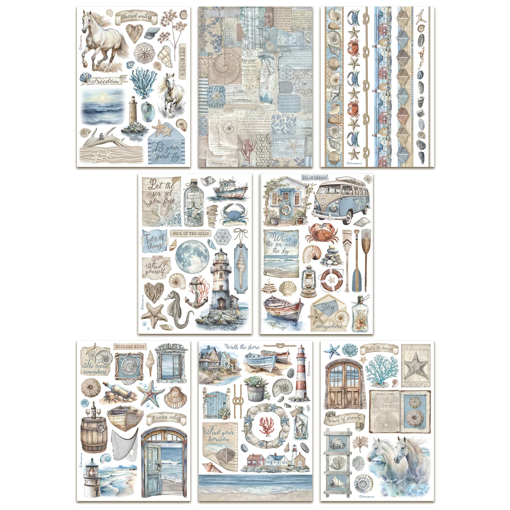 Stamperia Silent Sea A5 Washi Pad (8pcs) - Image 2
