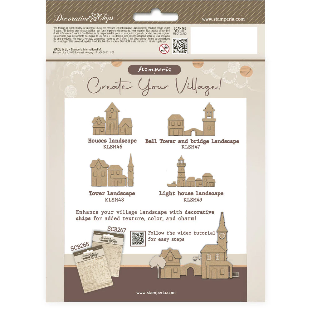 Stamperia Silent Sea Assortment Village MDF Crafty Shapes Blanks and Decorative Chips (6pcs) - Image 3