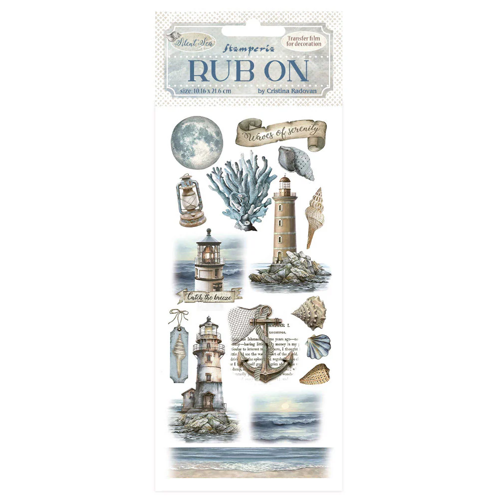 Stamperia Silent Sea Rub-On 4x8,5 Inch Lighthouse