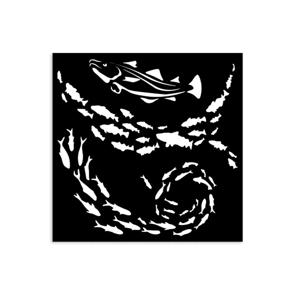 Stamperia Silent Sea Thick Stencil 12x12cm Fish - Image 2