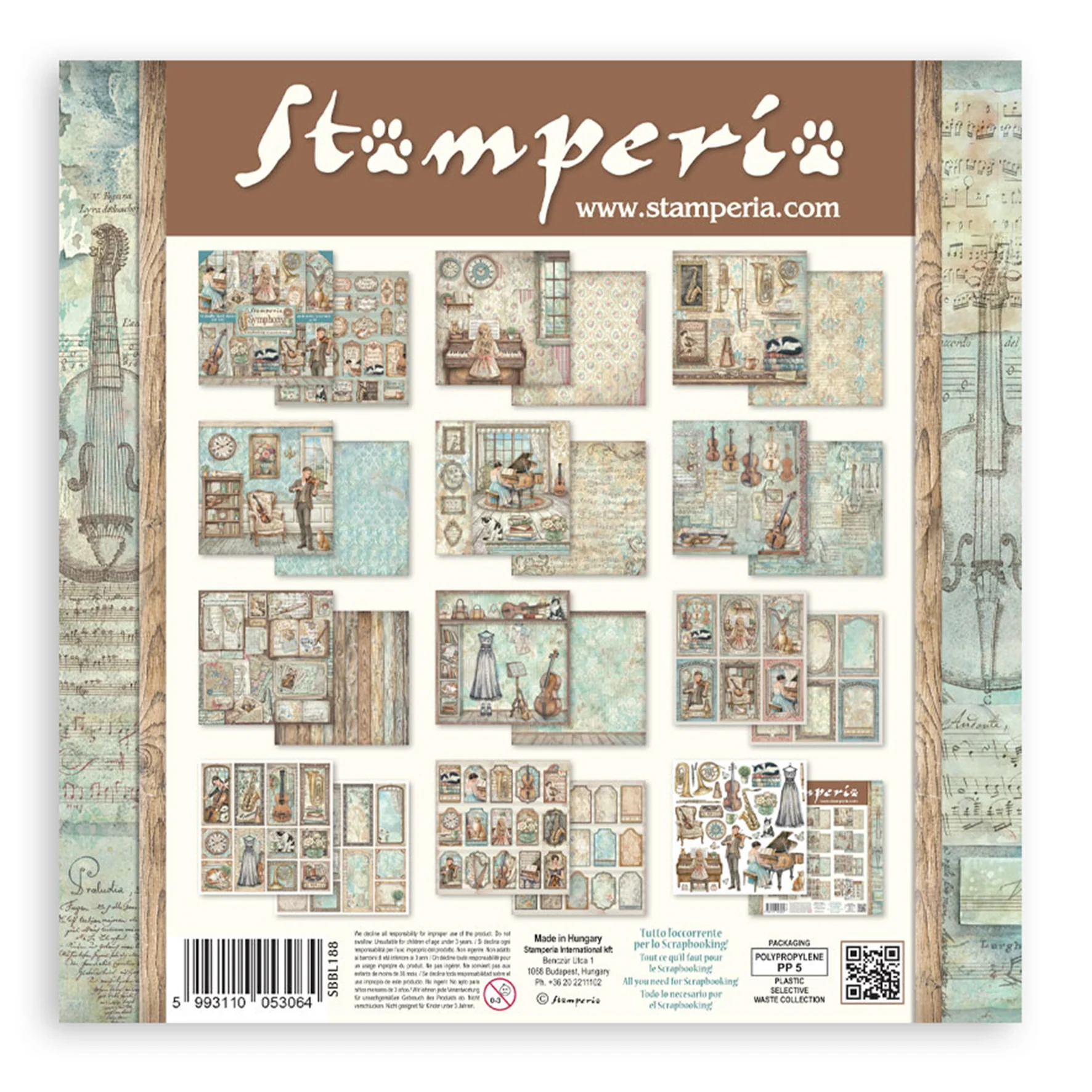 Stamperia Symphony 12x12 Inch Paper Pack by Sara Alcobendas - Image 2