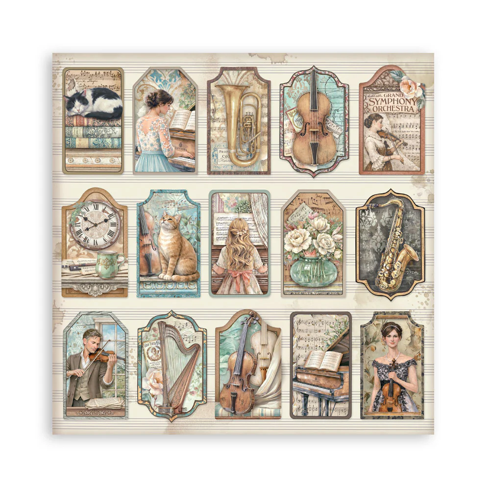Stamperia Symphony 12x12 Inch Paper Pack by Sara Alcobendas - Image 32