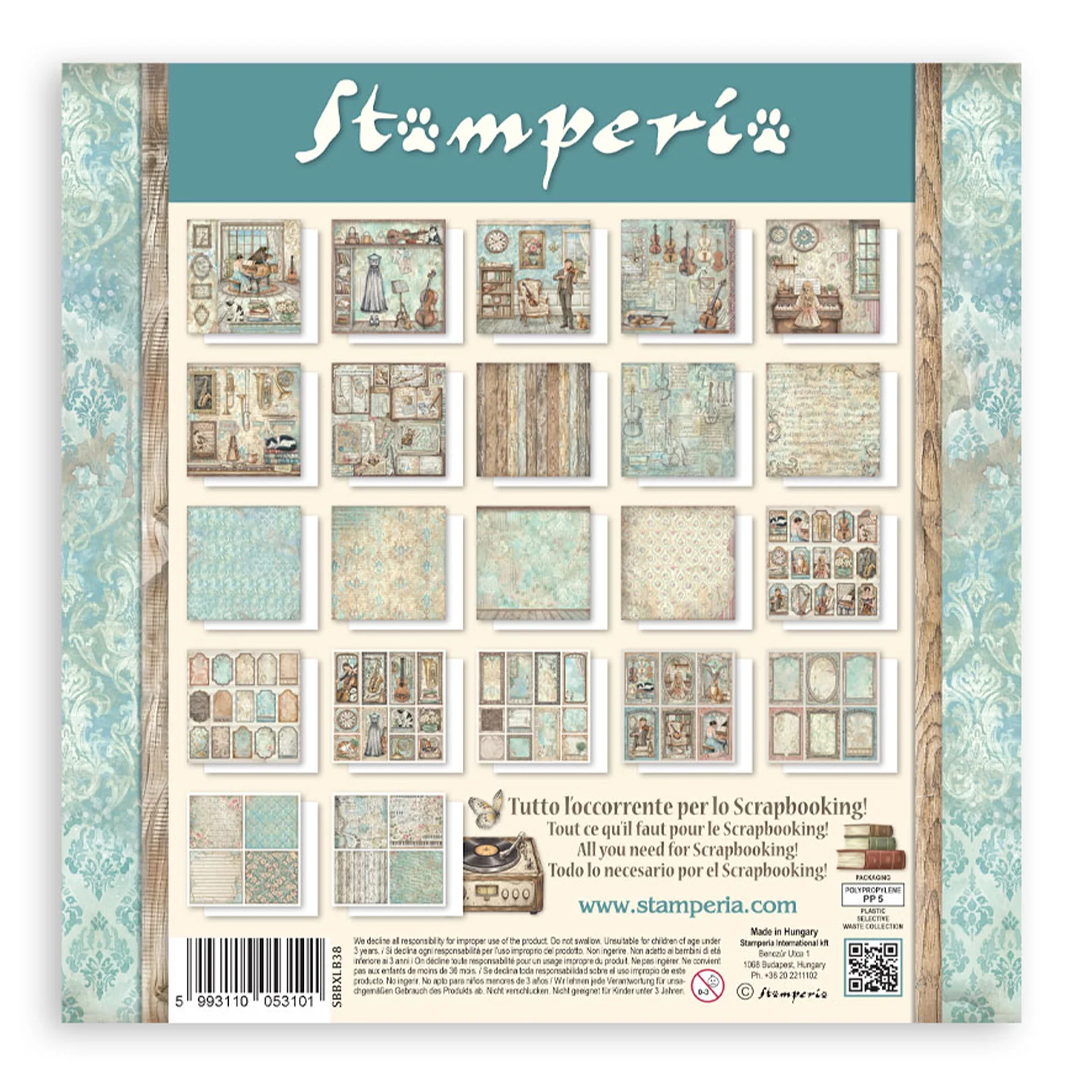 Stamperia Symphony 12x12 Inch Paper Pack (Single Face) by Sara Alcobendas - Image 2