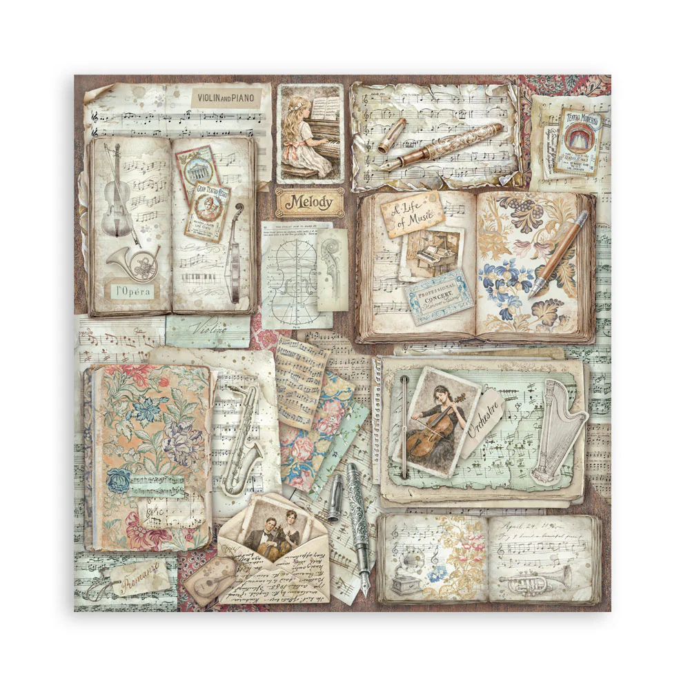 Stamperia Symphony 12x12 Inch Paper Pack (Single Face) by Sara Alcobendas - Image 9