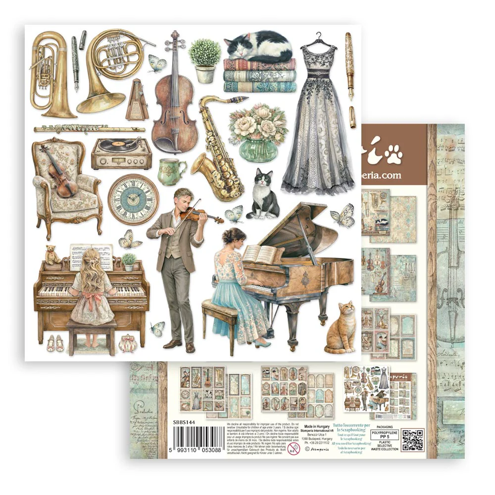 Stamperia Symphony 8x8 Inch Paper Pack by Sara Alcobendas - Image 12