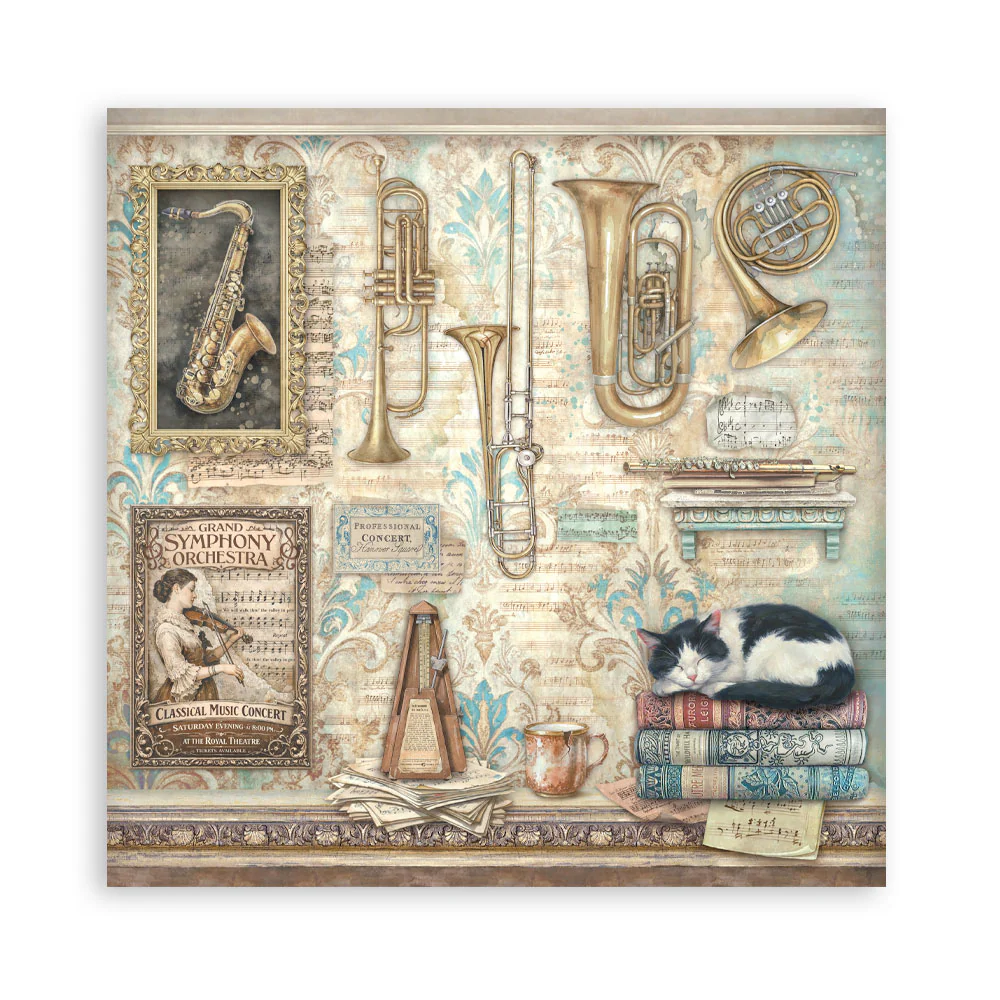 Stamperia Symphony 8x8 Inch Paper Pack by Sara Alcobendas - Image 17