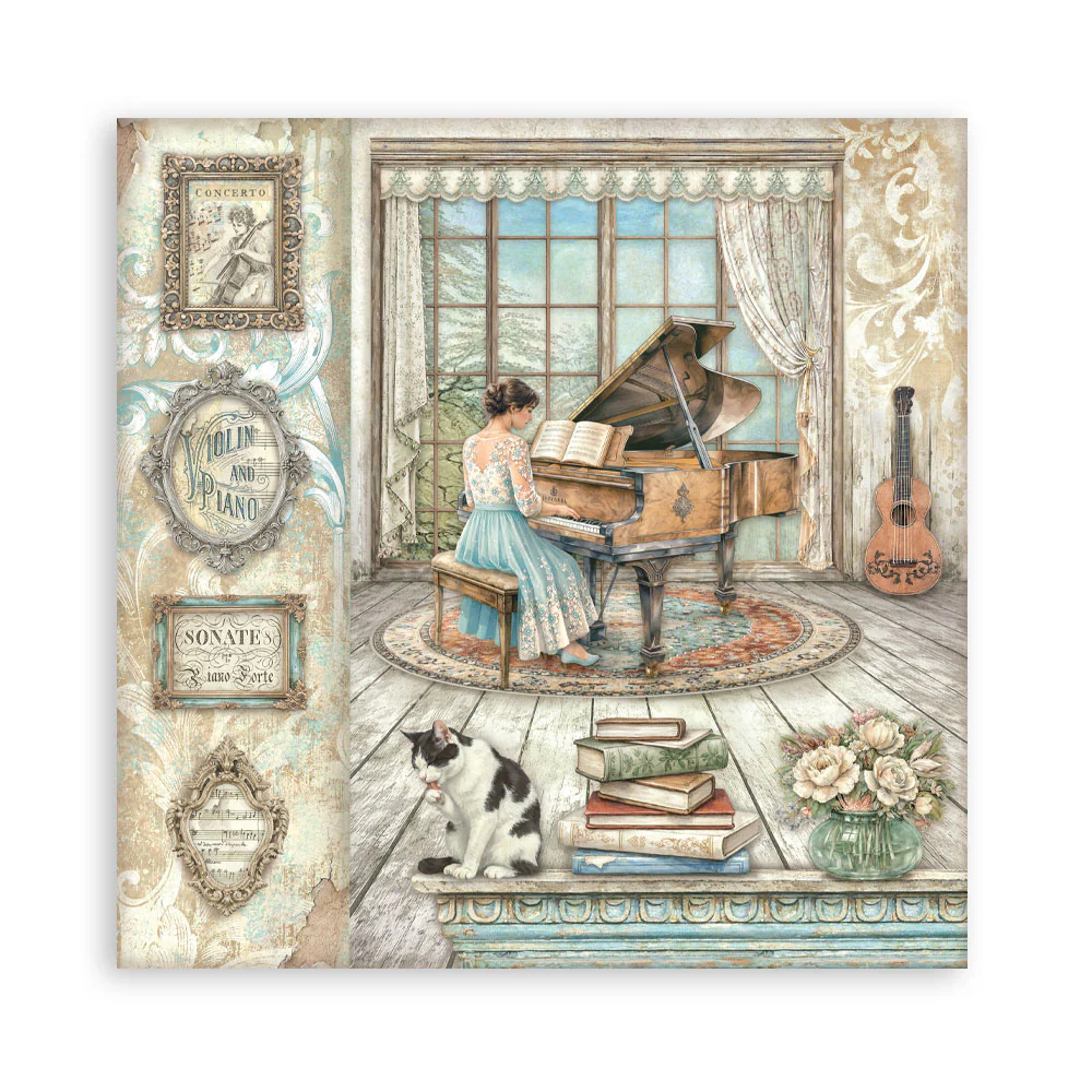 Stamperia Symphony 8x8 Inch Paper Pack by Sara Alcobendas - Image 21