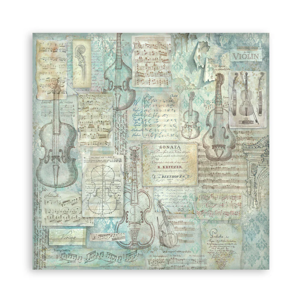 Stamperia Symphony 8x8 Inch Paper Pack by Sara Alcobendas - Image 24