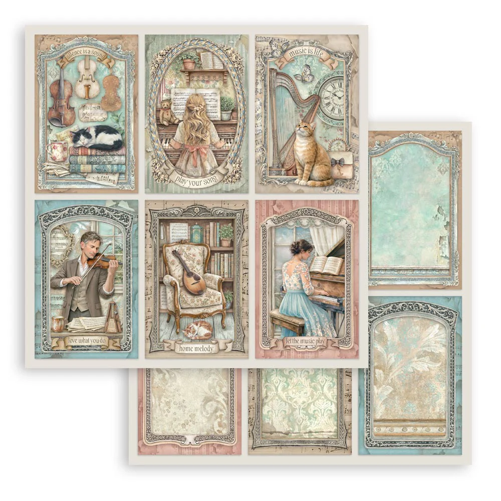 Stamperia Symphony 8x8 Inch Paper Pack by Sara Alcobendas - Image 28