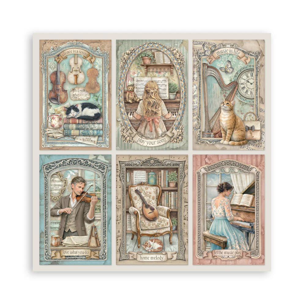 Stamperia Symphony 8x8 Inch Paper Pack by Sara Alcobendas - Image 29